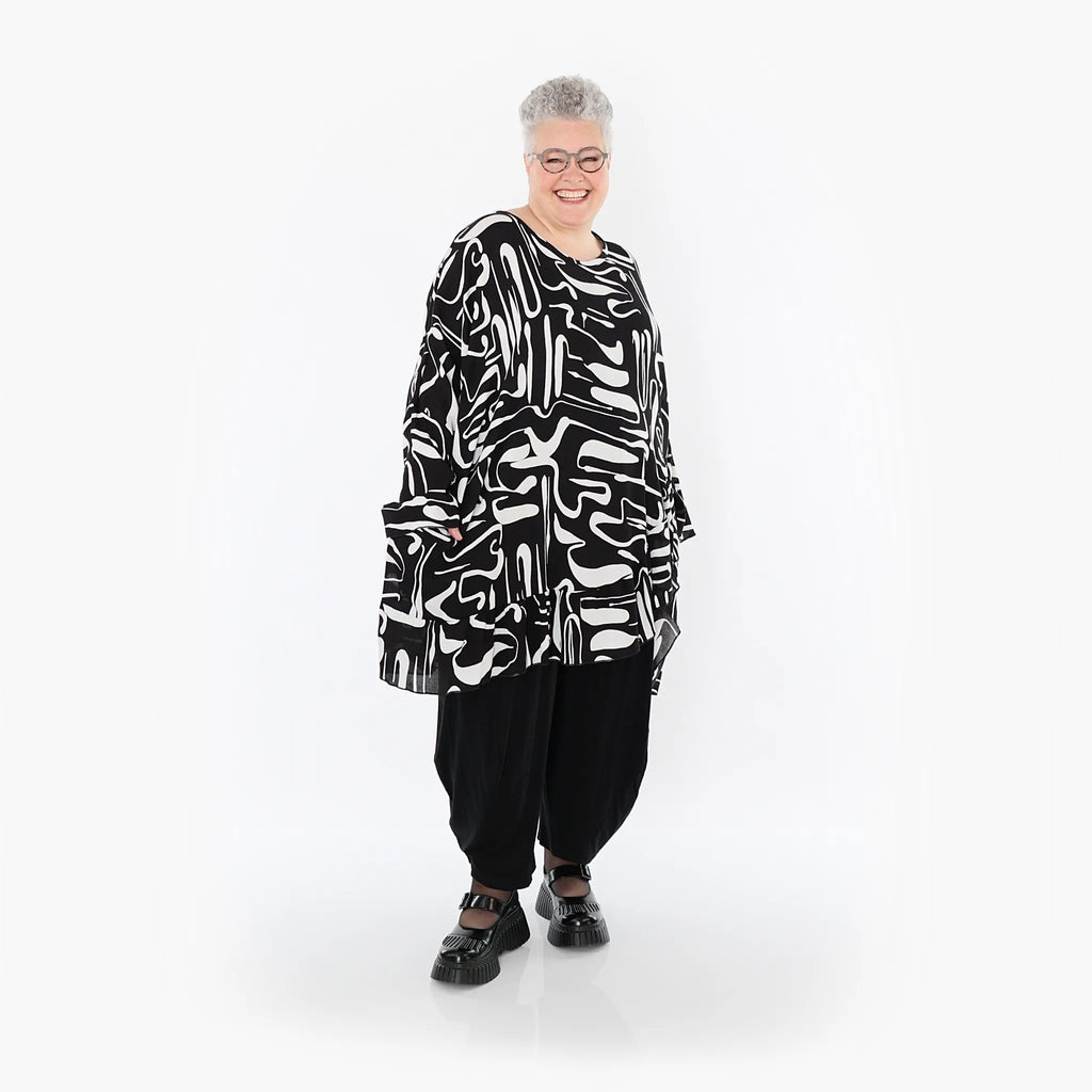 AKH Fashion · Shirt · LiquidLines · 6911 · Schwarz/Weiß