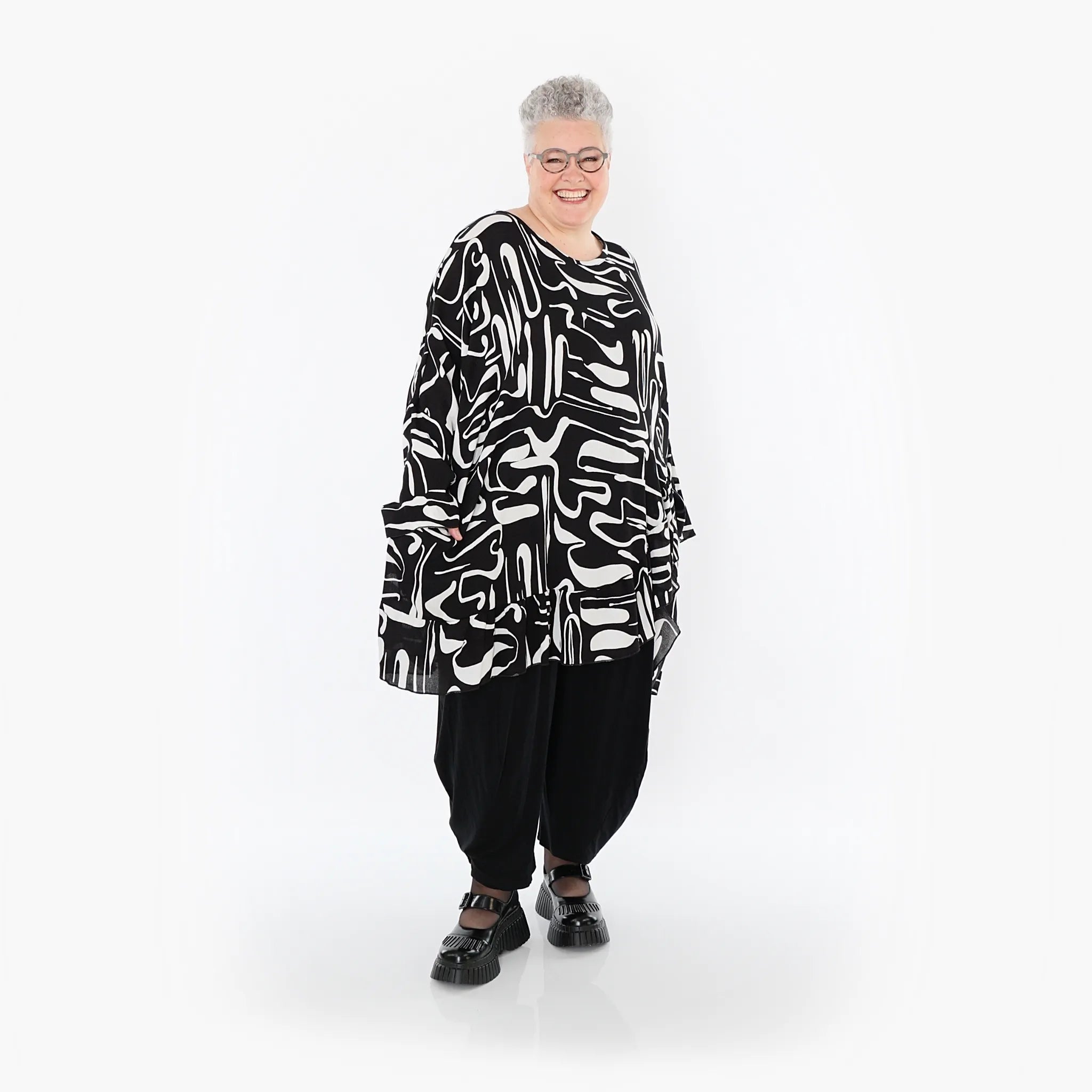 AKH Fashion · Shirt · LiquidLines · 6911 · Schwarz/Weiß