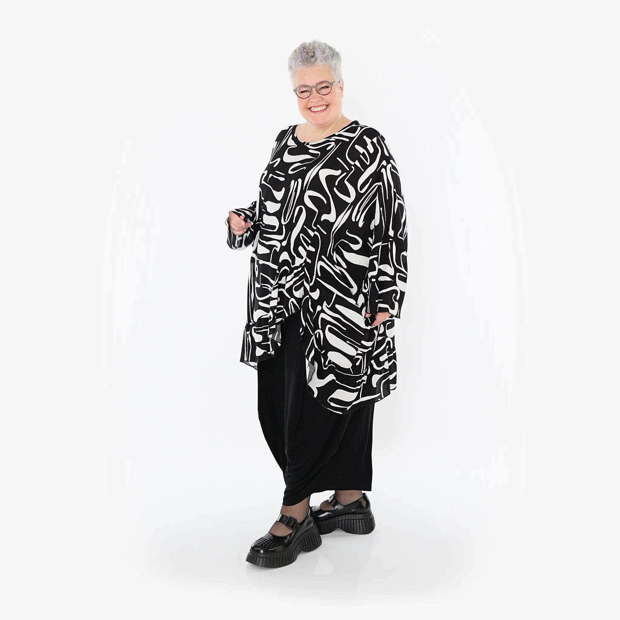 AKH Fashion · Shirt · LiquidLines · 6911 · Schwarz/Weiß