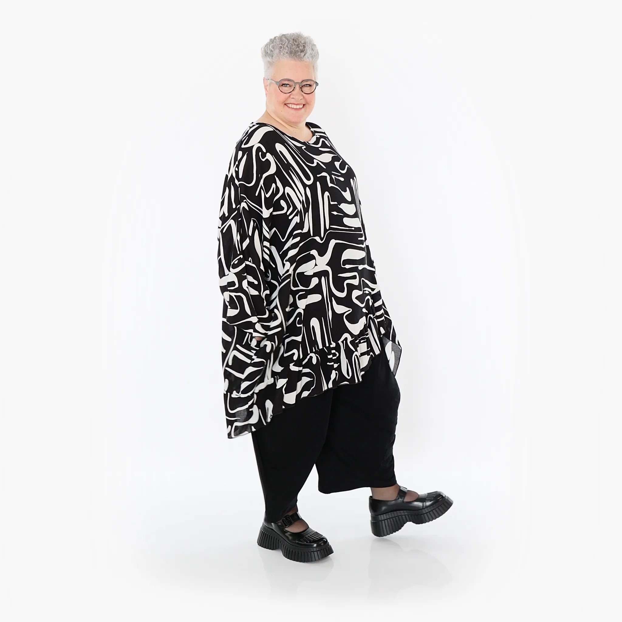 AKH Fashion · Shirt · LiquidLines · 6911 · Schwarz/Weiß