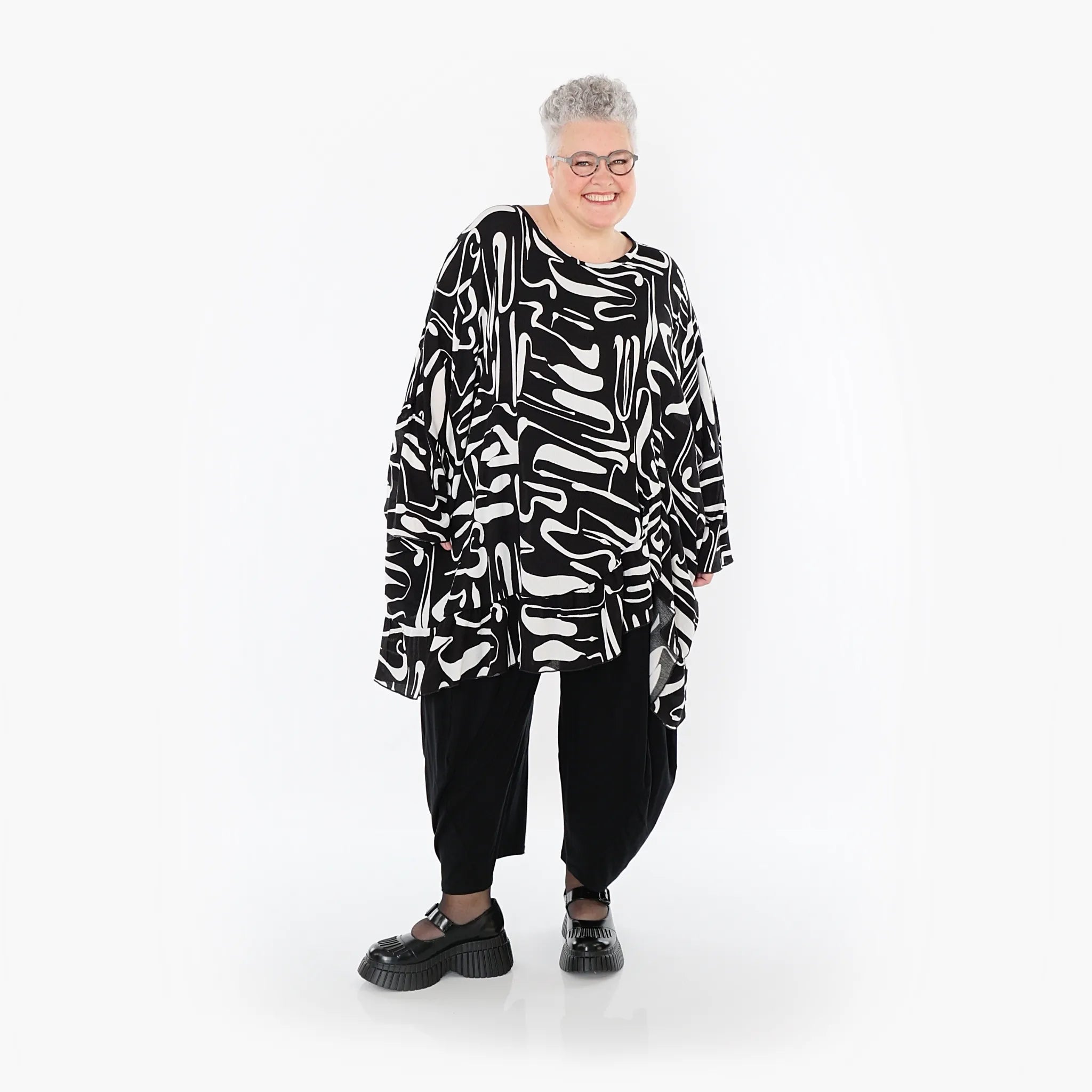 AKH Fashion · Shirt · LiquidLines · 6911 · Schwarz/Weiß