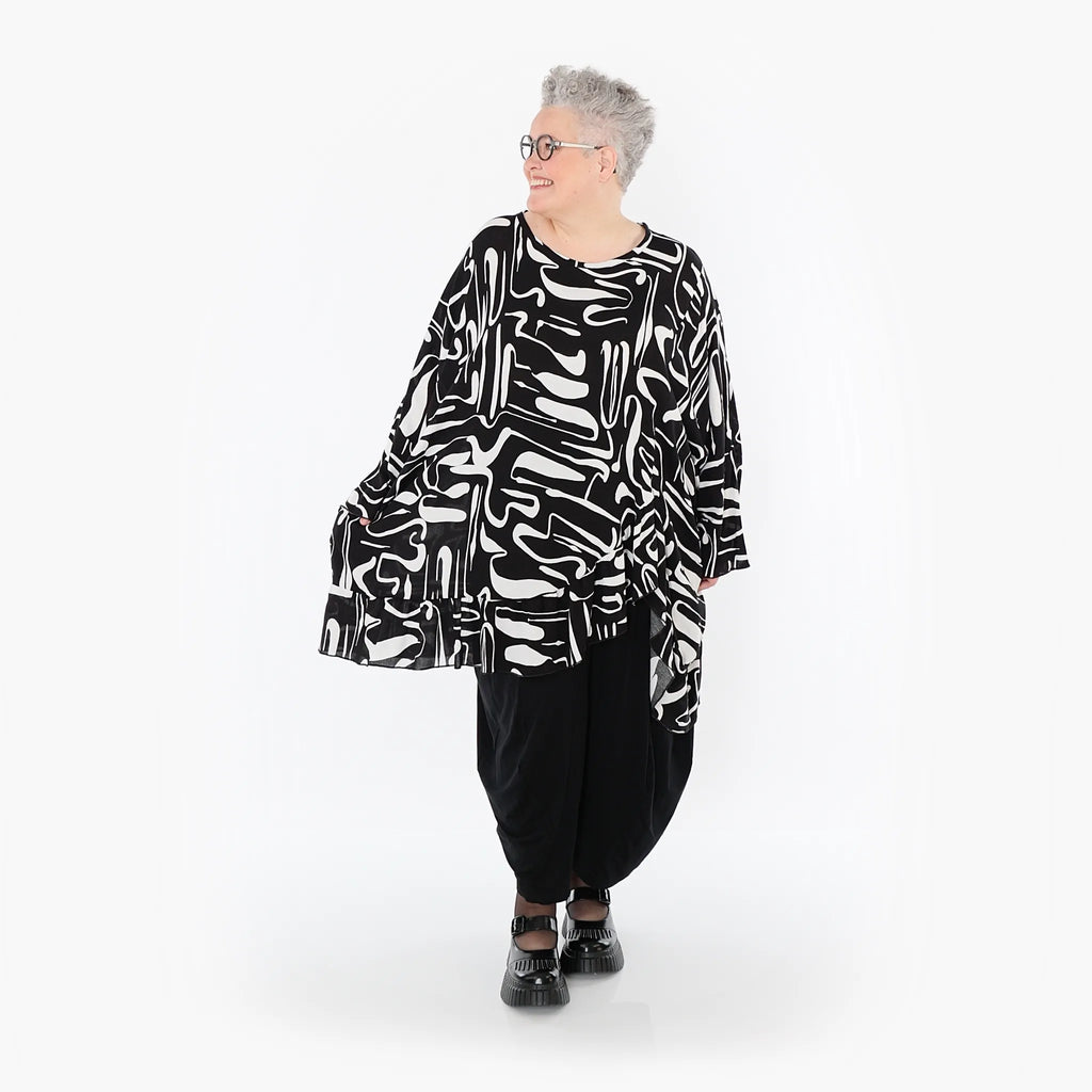 AKH Fashion · Shirt · LiquidLines · 6911 · Schwarz/Weiß