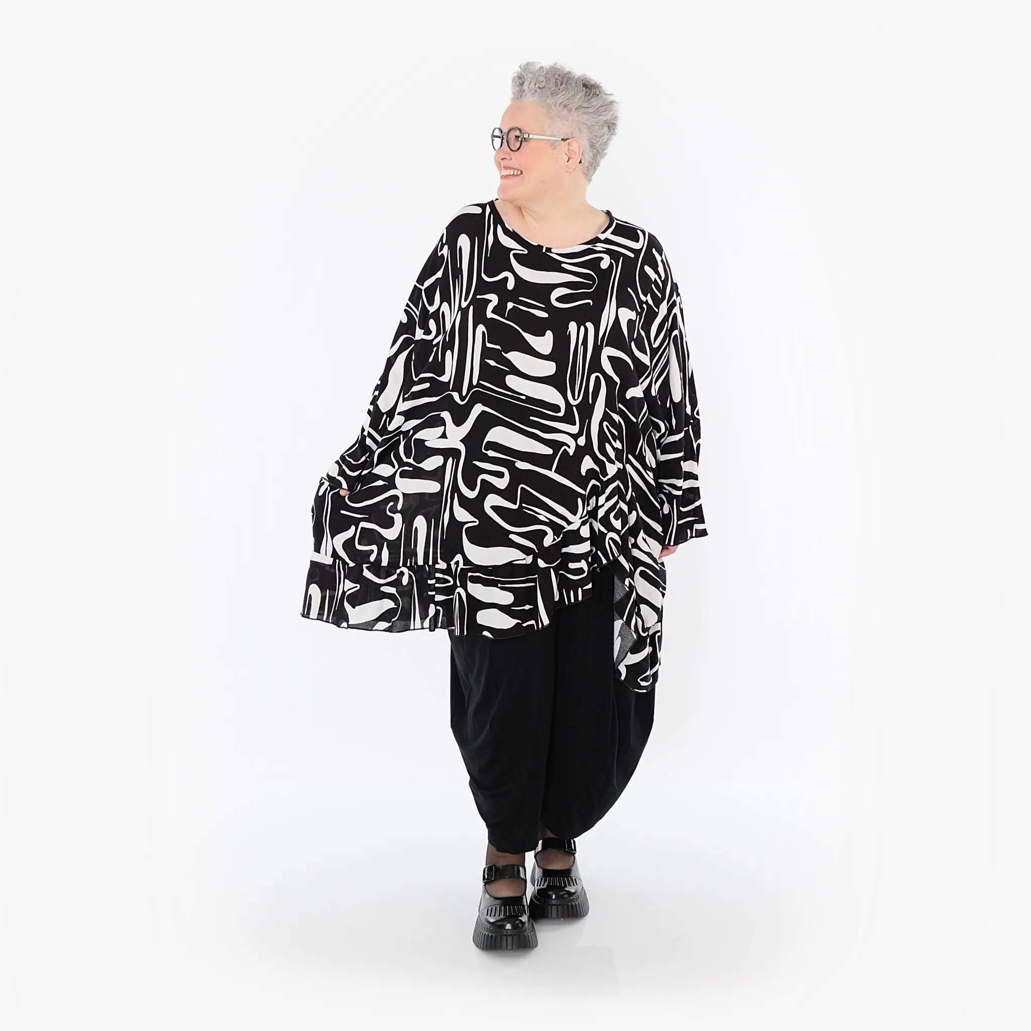 AKH Fashion · Shirt · LiquidLines · 6911 · Schwarz/Weiß