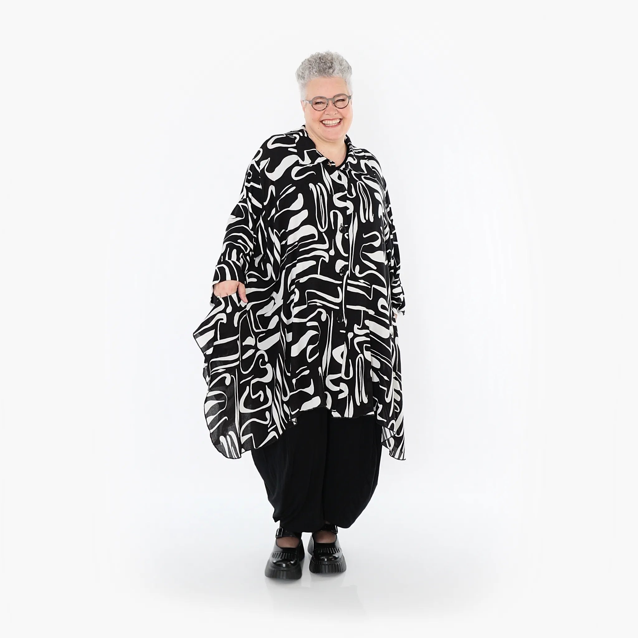 AKH Fashion Jacket 6917 LiquidLines, Black/White