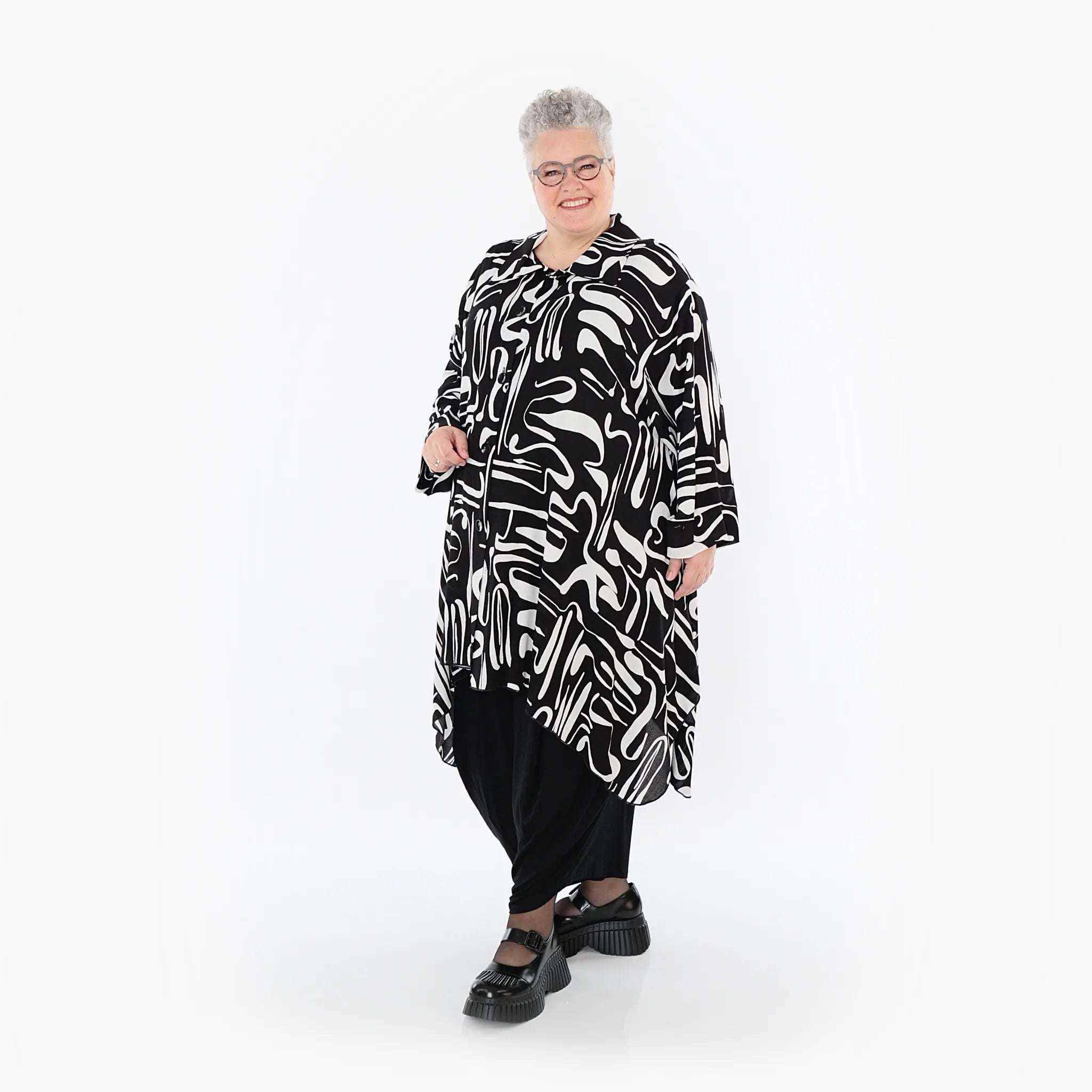 AKH Fashion Jacket 6917 LiquidLines, Black/White