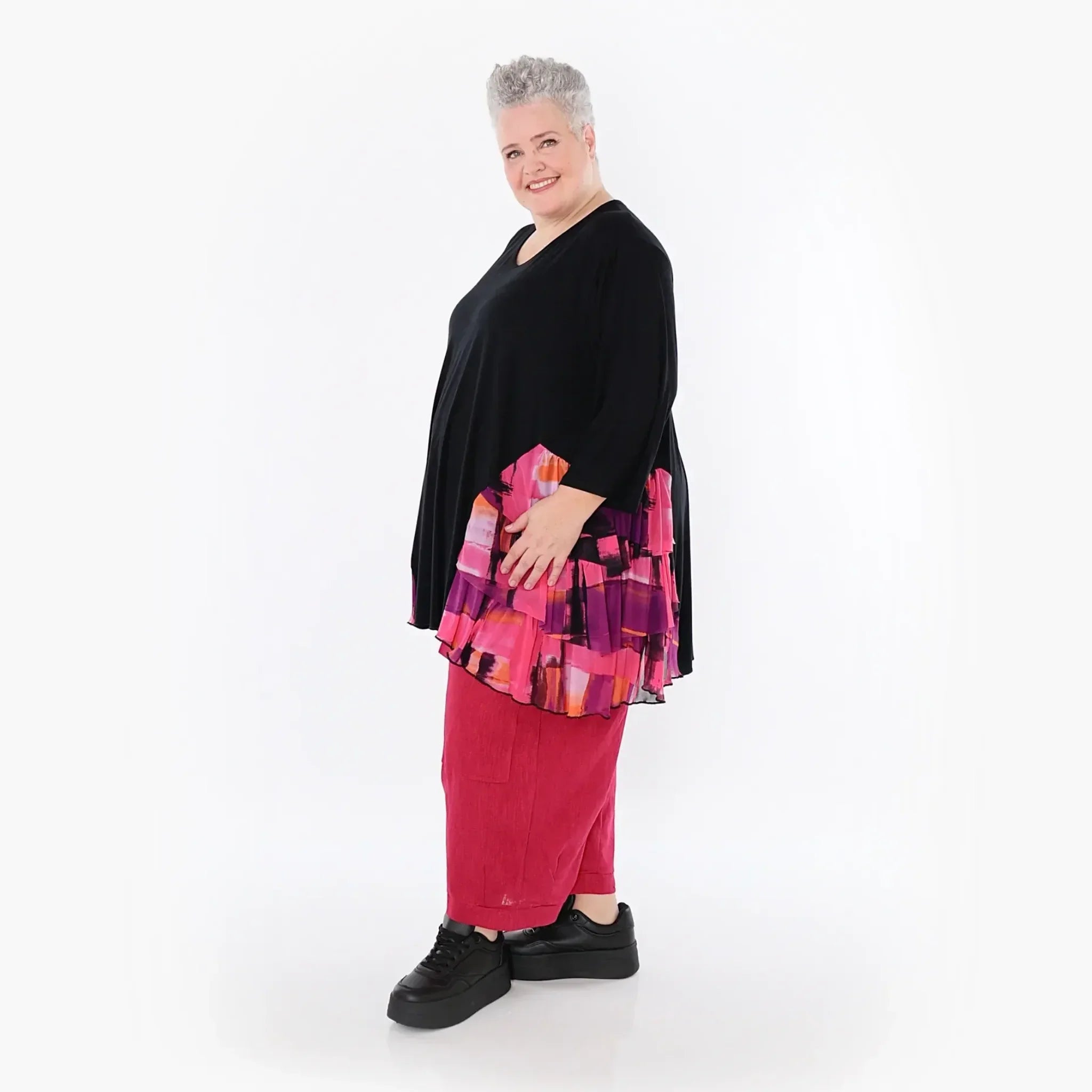 AKH Fashion 6862 Shirt, Schwarz-Multi