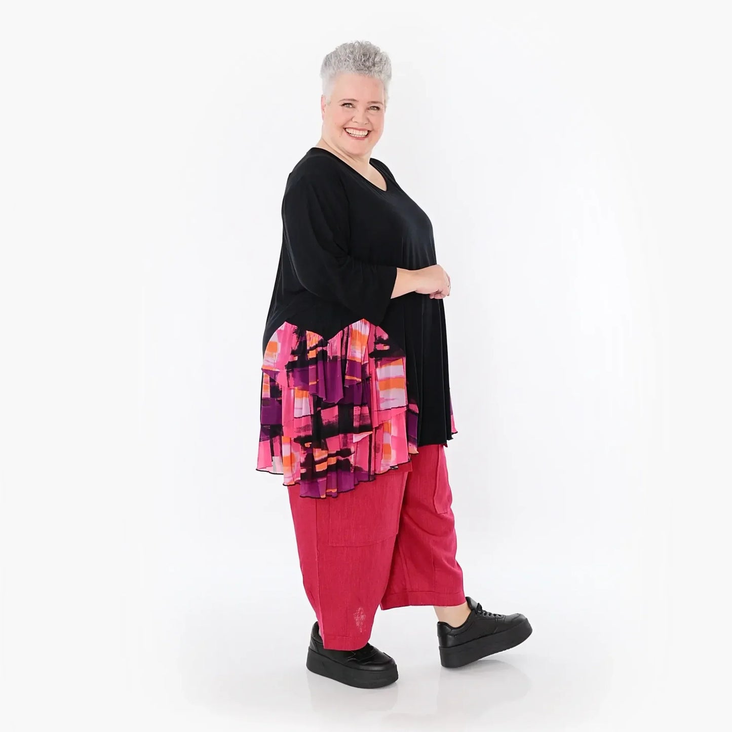 AKH Fashion 6862 Shirt, Schwarz-Multi