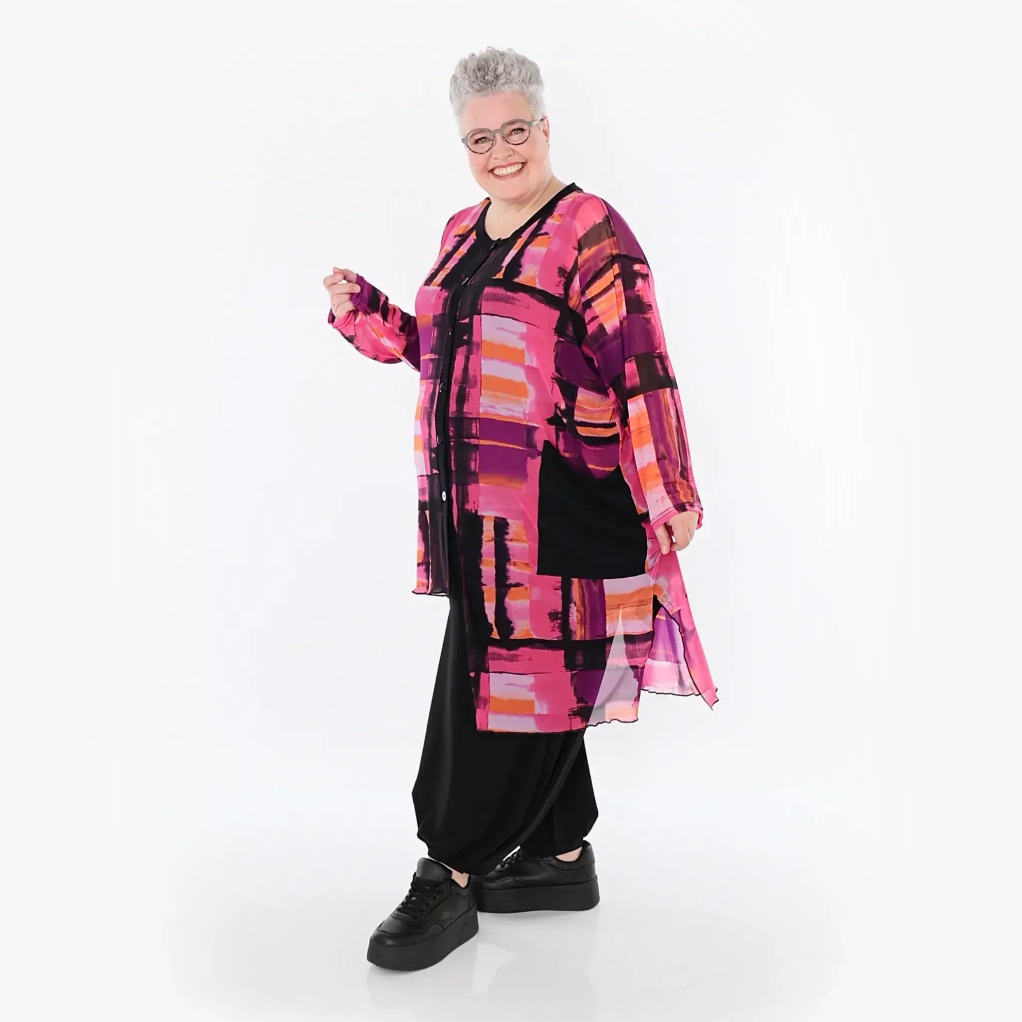 AKH Fashion Bluse 7101 Aquarell, Multicolor