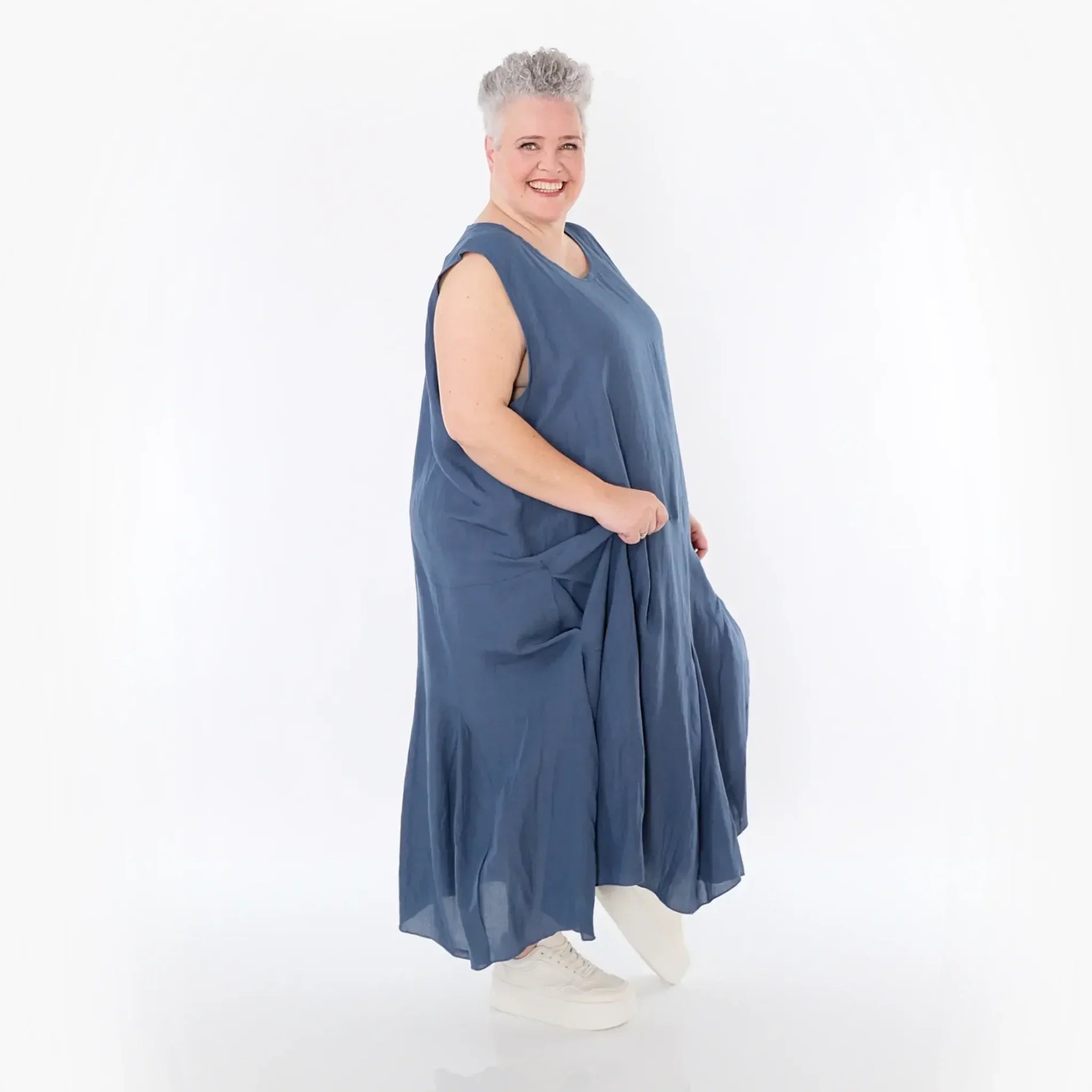 AKH Fashion 6972 Dress, Azure Blue