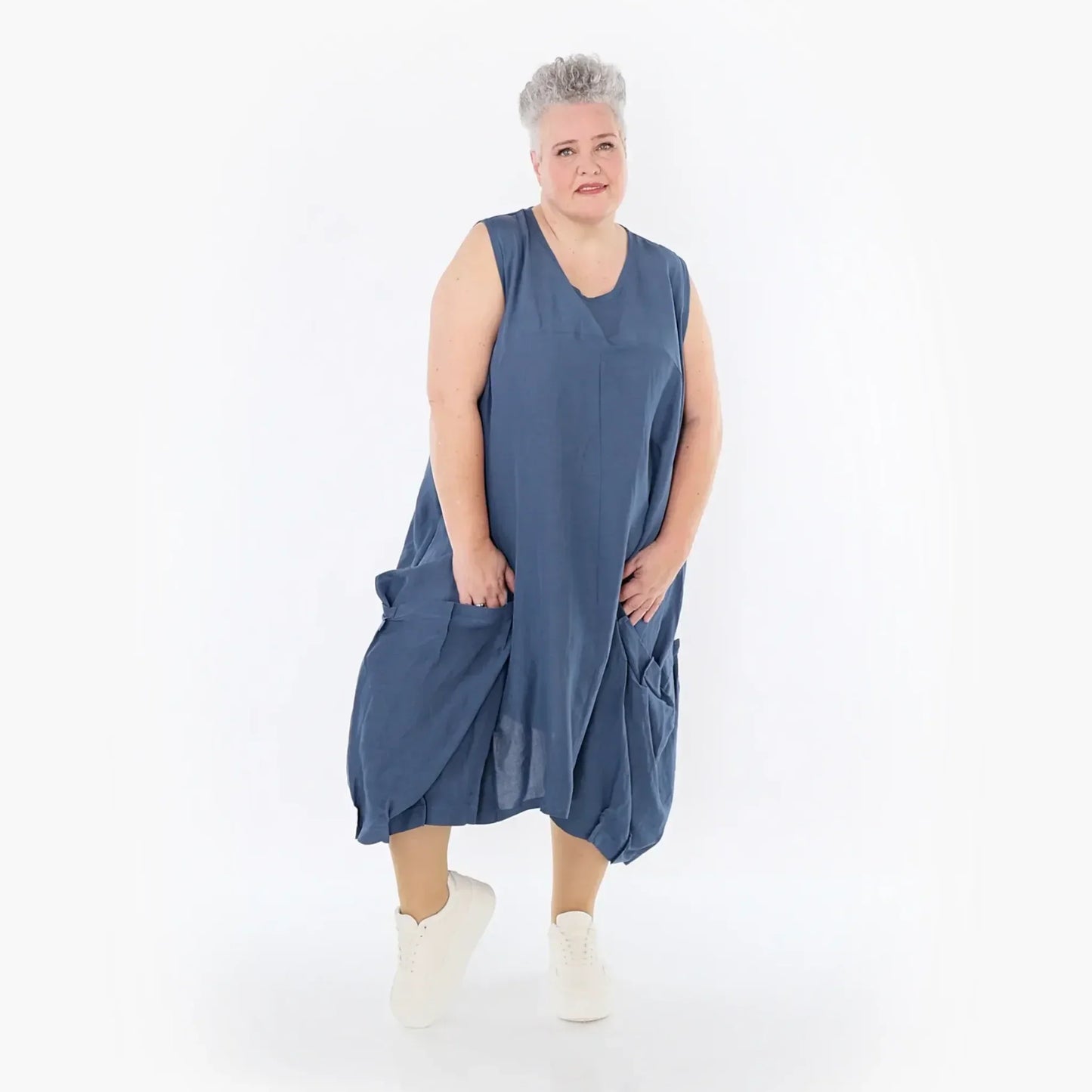 AKH Fashion 7093 Kleid, Azurblau