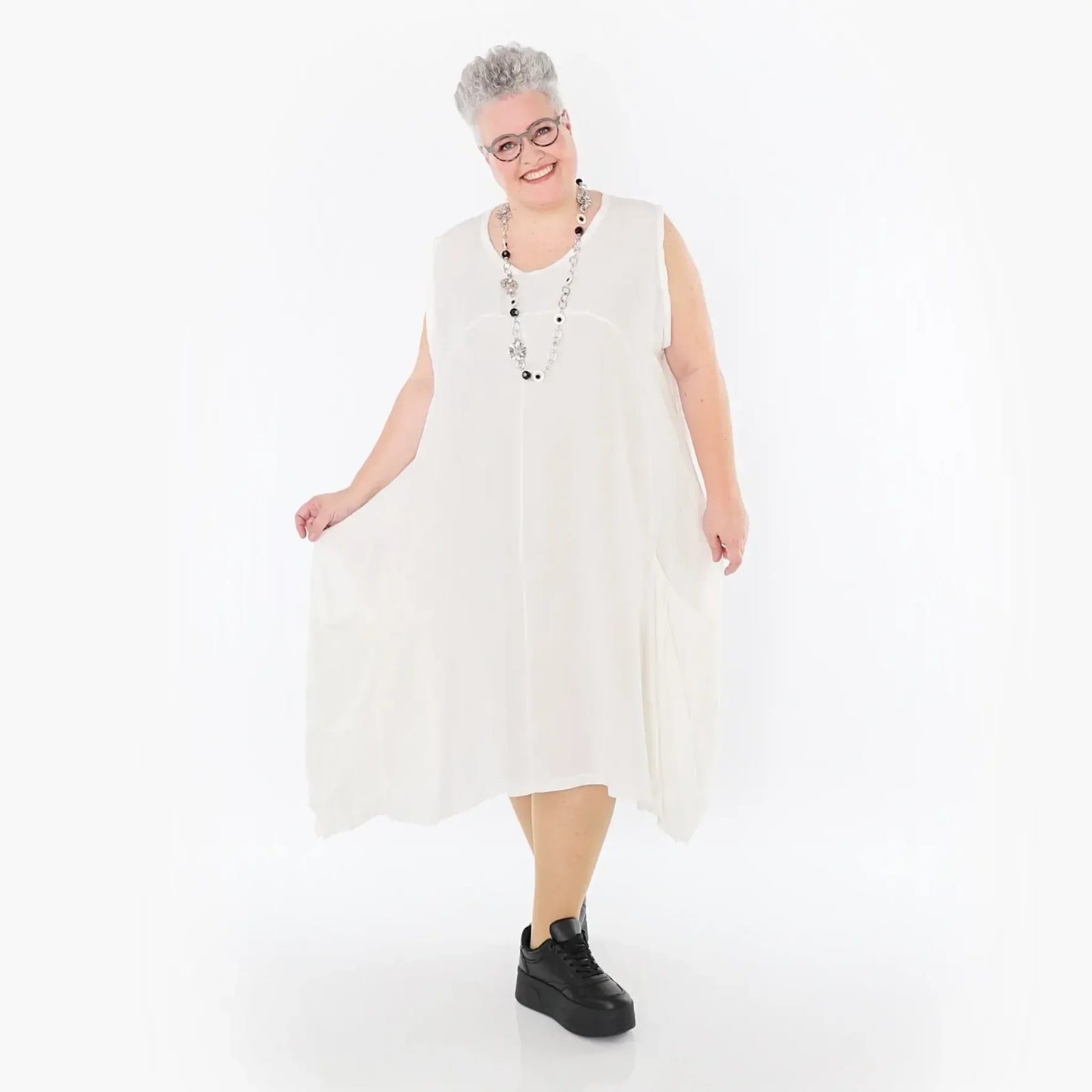 AKH Fashion 7093 Kleid, Weiß