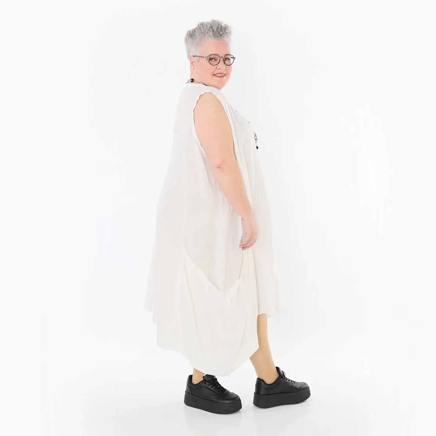 AKH Fashion 7093 Kleid, Weiß