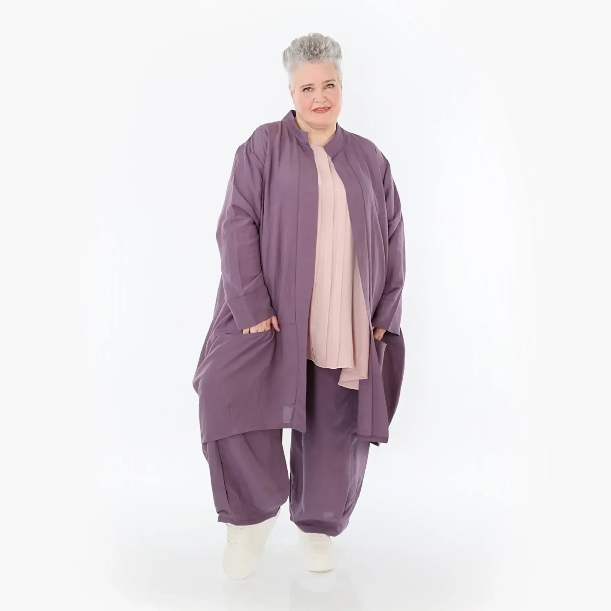 AKH Fashion 7094 Cardigan, Plum