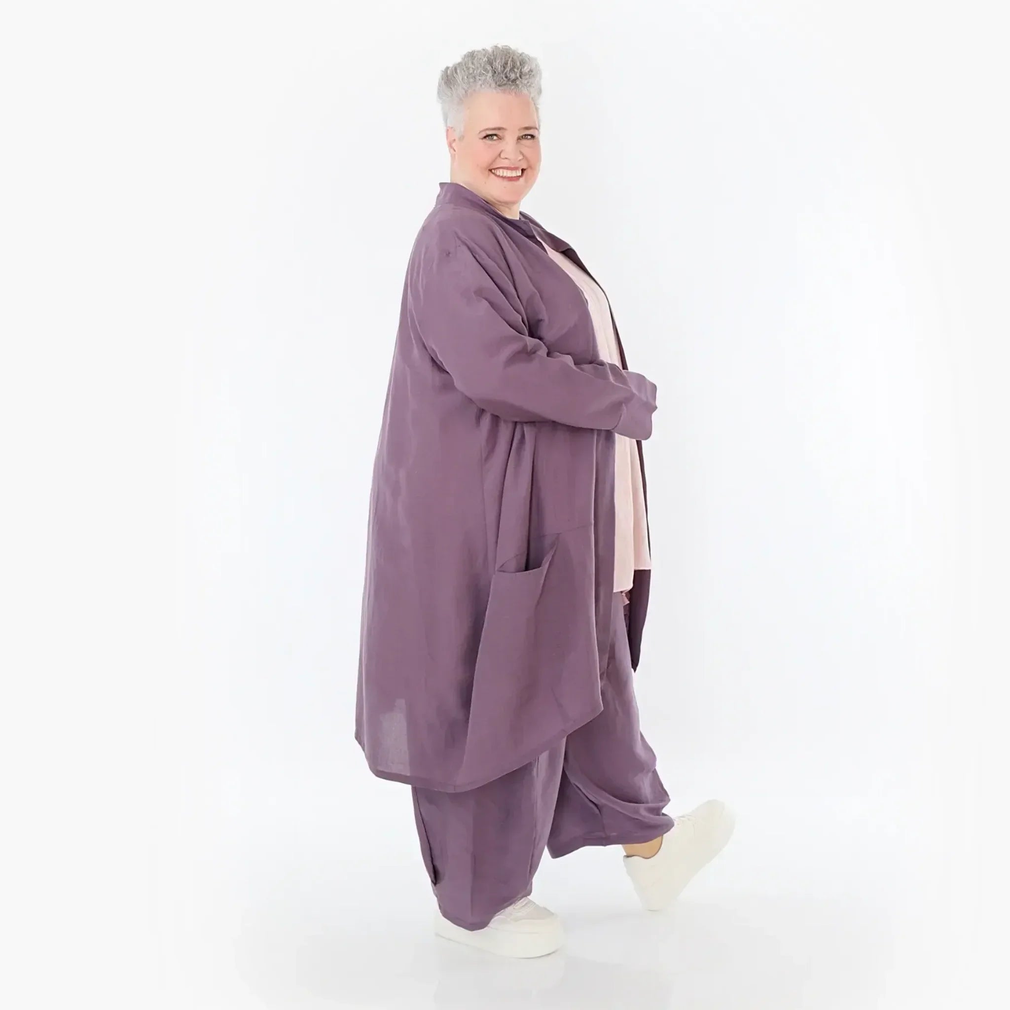 AKH Fashion 7094 Cardigan, Plum
