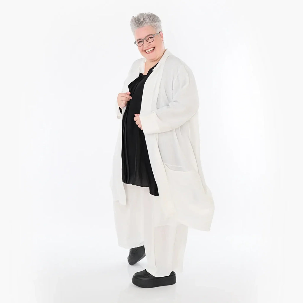 Cardigan AKH Fashion 7094, blanc