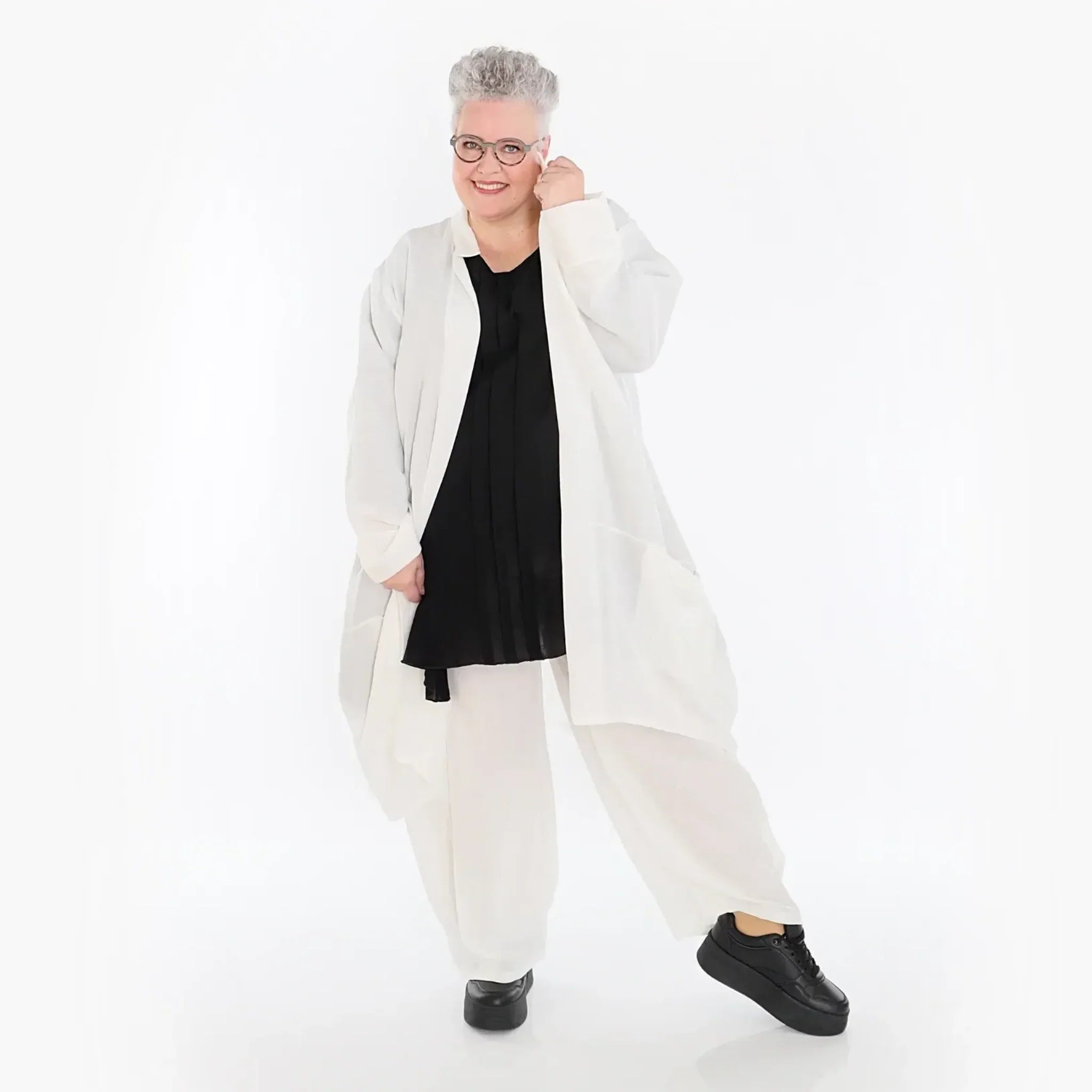 Cardigan AKH Fashion 7094, blanc