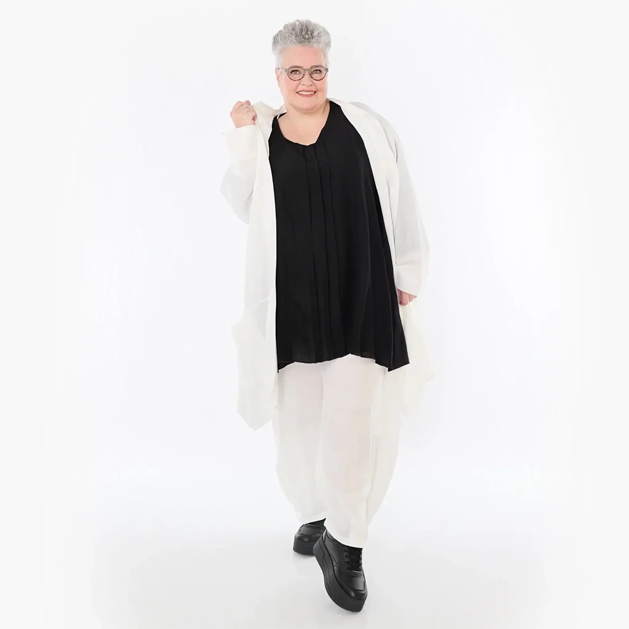 Cardigan AKH Fashion 7094, blanc