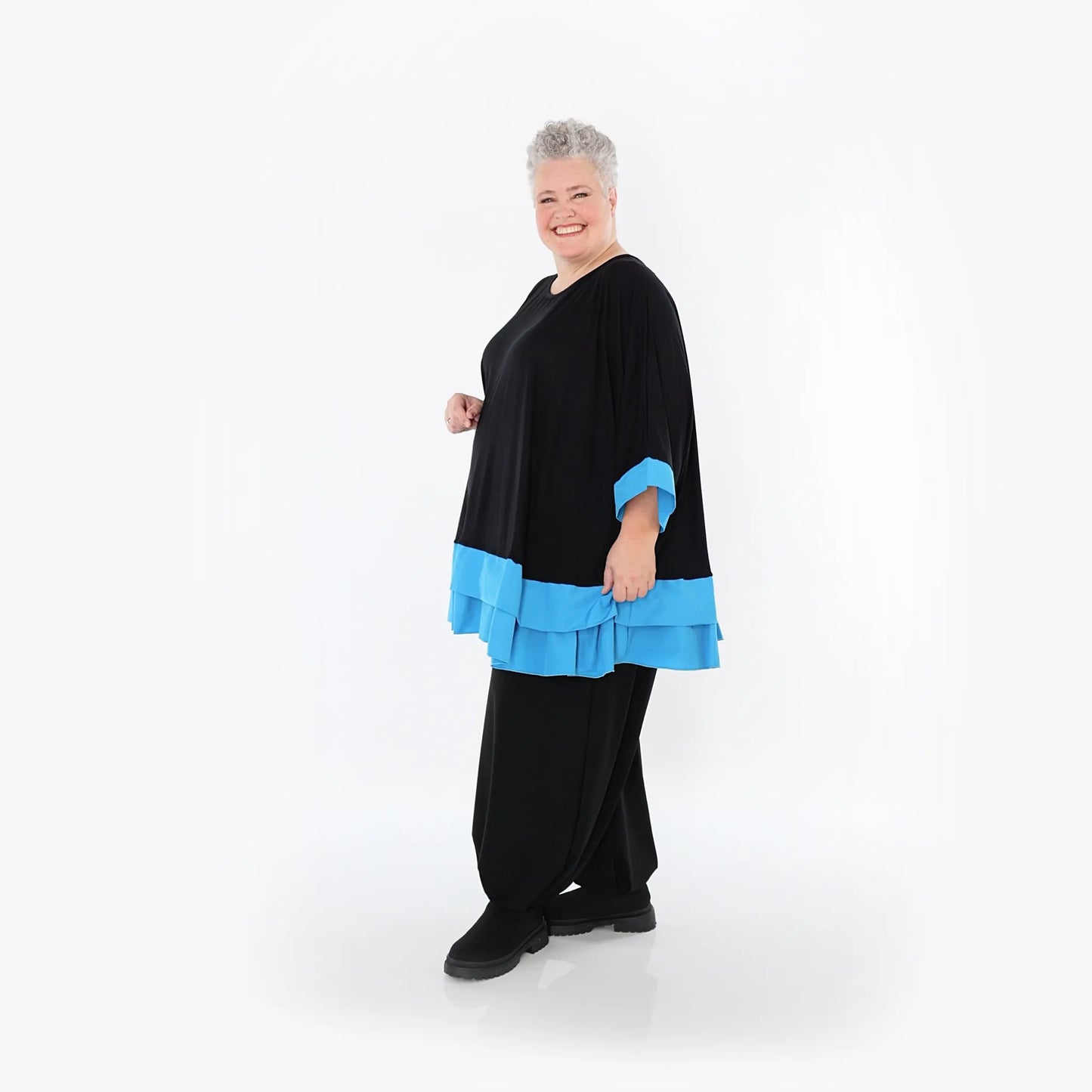 AKH Fashion 7103 Big Shirt, Schwarz-Blau