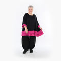 AKH Fashion 7103 Big Shirt, Black-Fuchsia