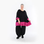 AKH Fashion 7103 Big Shirt, Black-Fuchsia