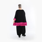 AKH Fashion 7103 Big Shirt, Black-Fuchsia