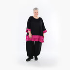 AKH Fashion 7103 Big Shirt, Black-Fuchsia