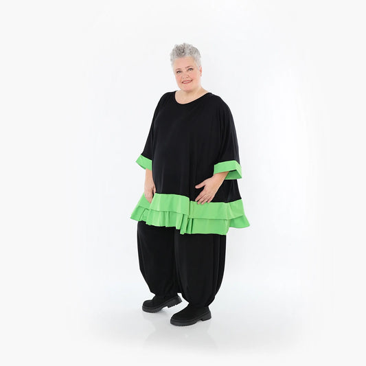 AKH Fashion 7103 Big Shirt, Schwarz-Grün