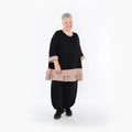 Chemise grande taille AKH Fashion 7103, noir-mauve