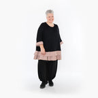 Chemise grande taille AKH Fashion 7103, noir-mauve
