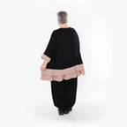 Chemise grande taille AKH Fashion 7103, noir-mauve
