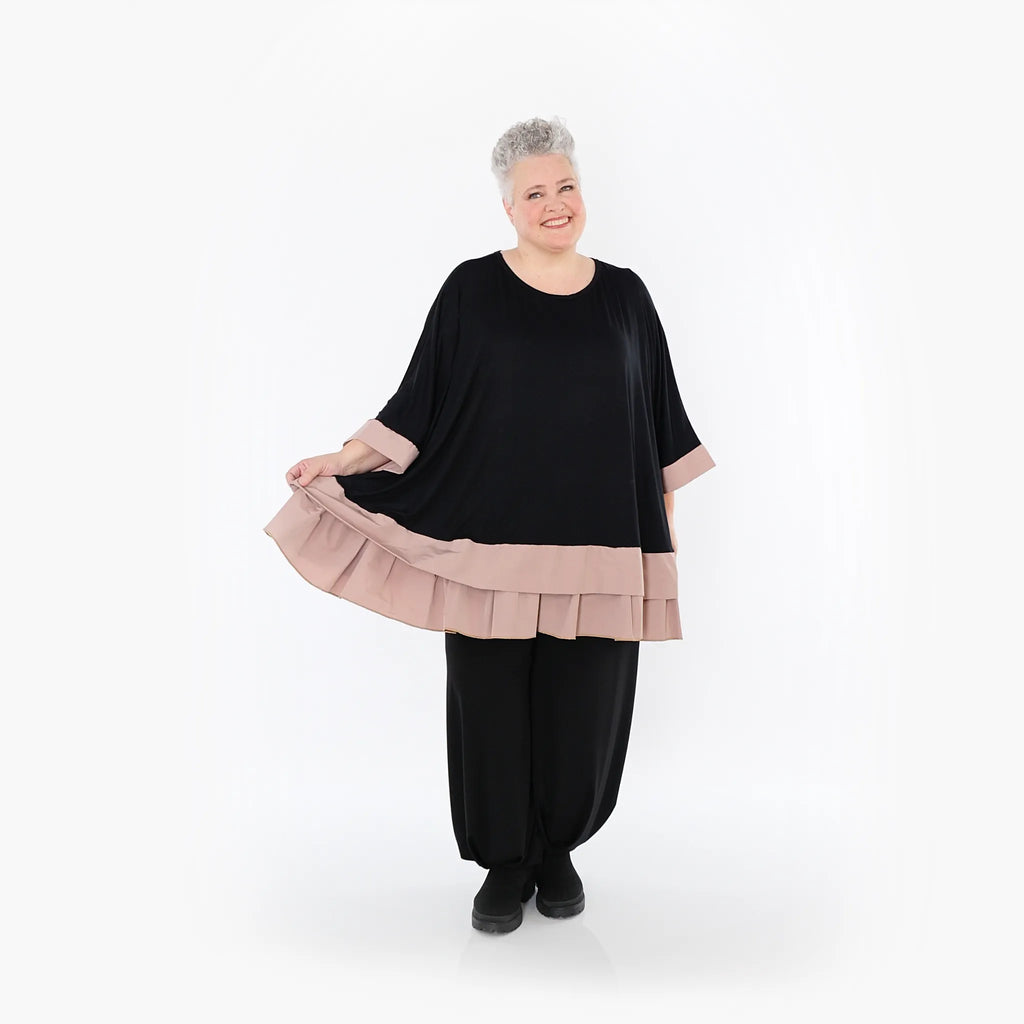 Chemise grande taille AKH Fashion 7103, noir-mauve