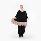 Chemise grande taille AKH Fashion 7103, noir-mauve