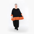 Chemise ample AKH Fashion 7103, noir-orange