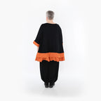 Chemise ample AKH Fashion 7103, noir-orange