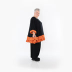 Chemise ample AKH Fashion 7103, noir-orange