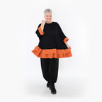 Chemise ample AKH Fashion 7103, noir-orange