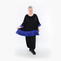 Chemise ample AKH Fashion 7103, noir-bleu roi