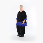 Chemise ample AKH Fashion 7103, noir-bleu roi