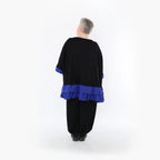 Chemise ample AKH Fashion 7103, noir-bleu roi