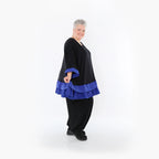 Chemise ample AKH Fashion 7103, noir-bleu roi