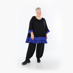 Chemise ample AKH Fashion 7103, noir-bleu roi