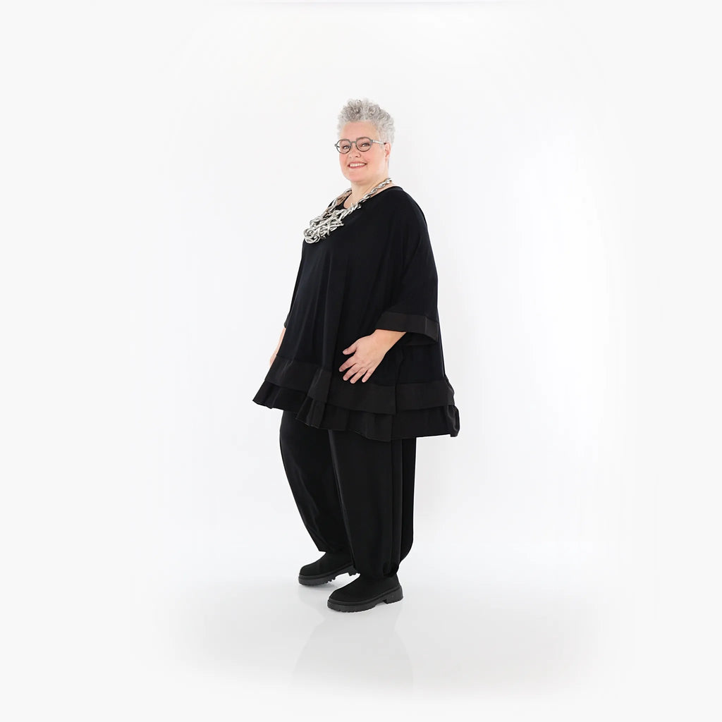 Chemise grande taille AKH Fashion 7103, noire
