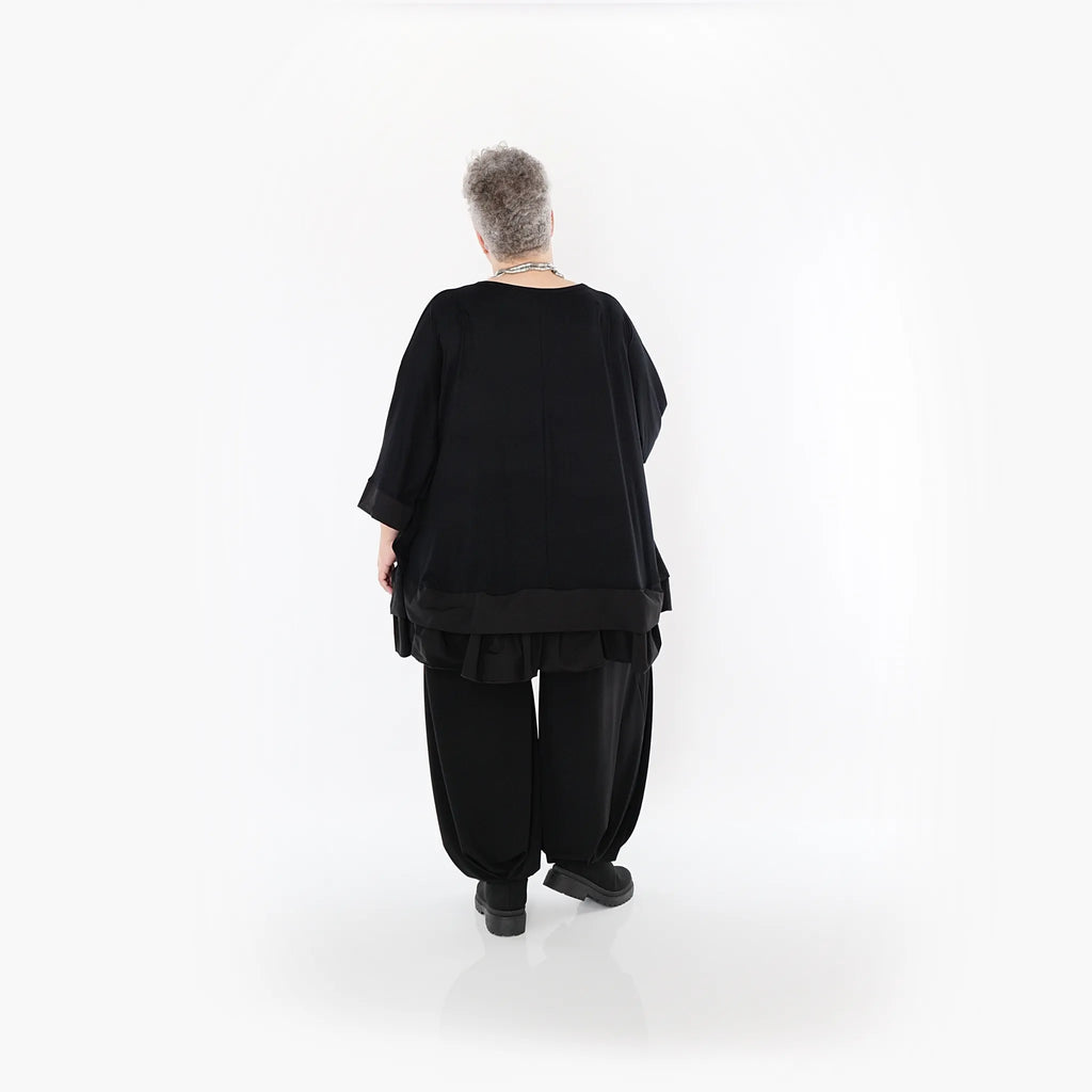 Chemise grande taille AKH Fashion 7103, noire