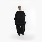 Chemise grande taille AKH Fashion 7103, noire