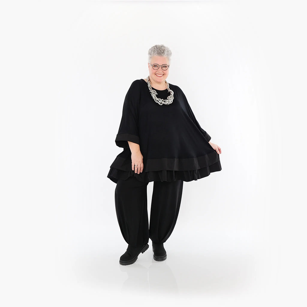 Chemise grande taille AKH Fashion 7103, noire