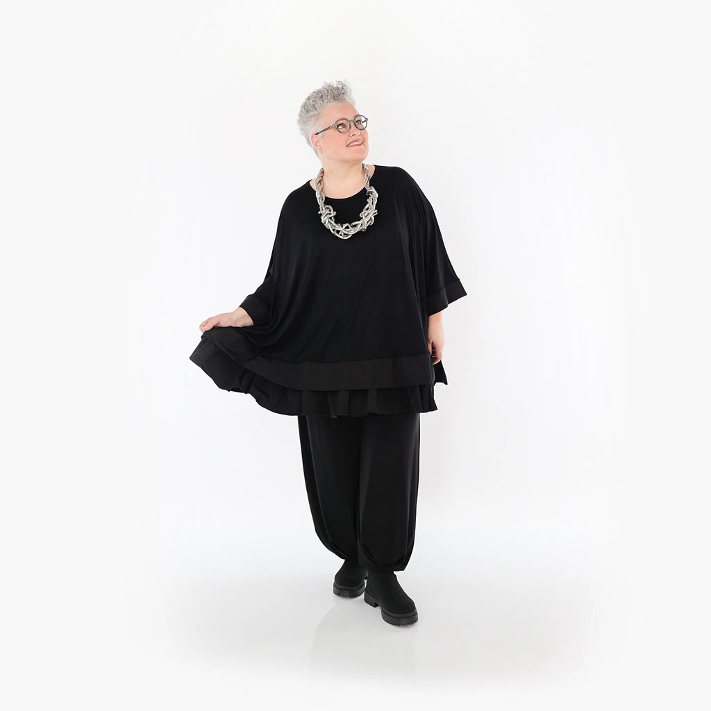 Chemise grande taille AKH Fashion 7103, noire