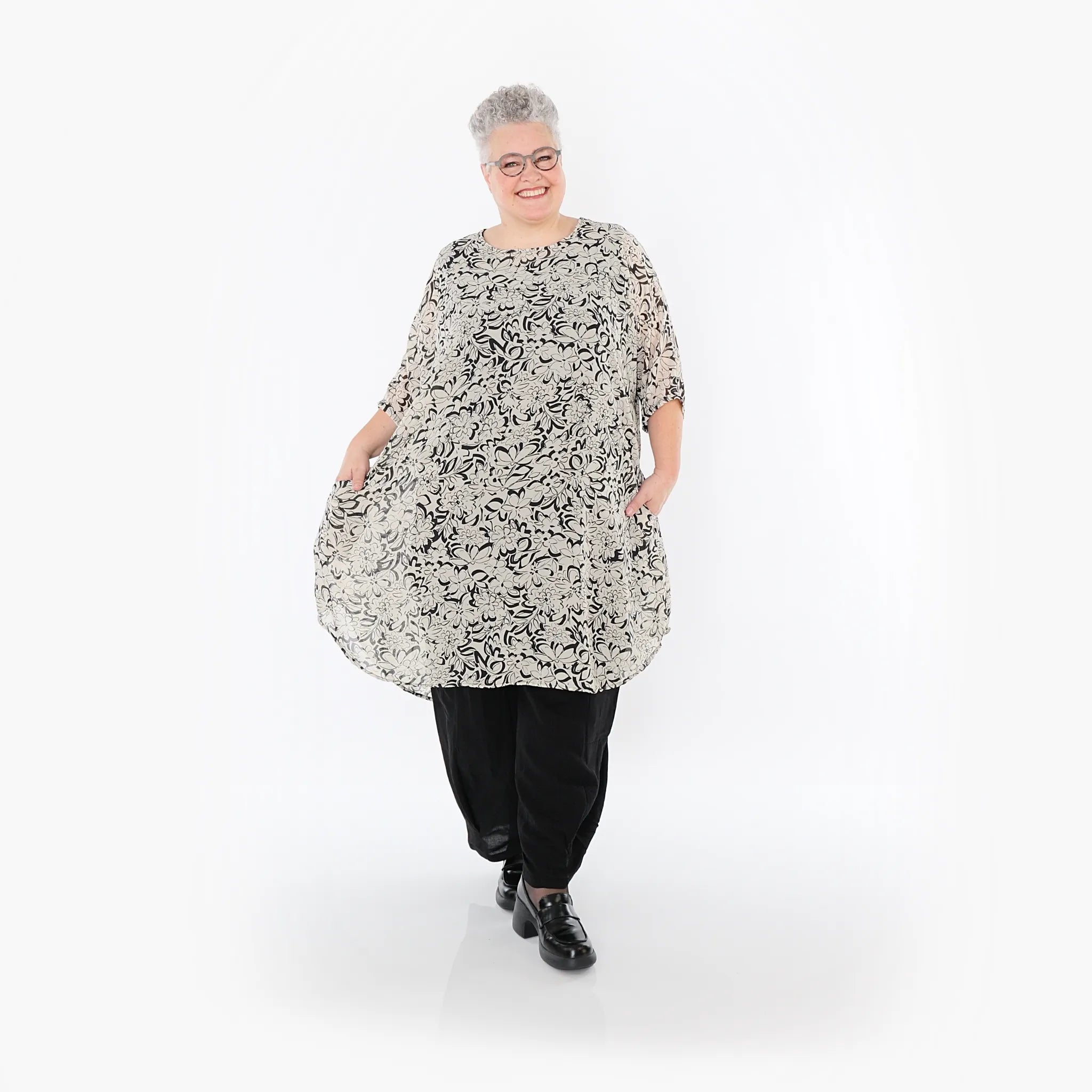 AKH Fashion · Shirt · Jasmin · 2499 · Ecru/Schwarz