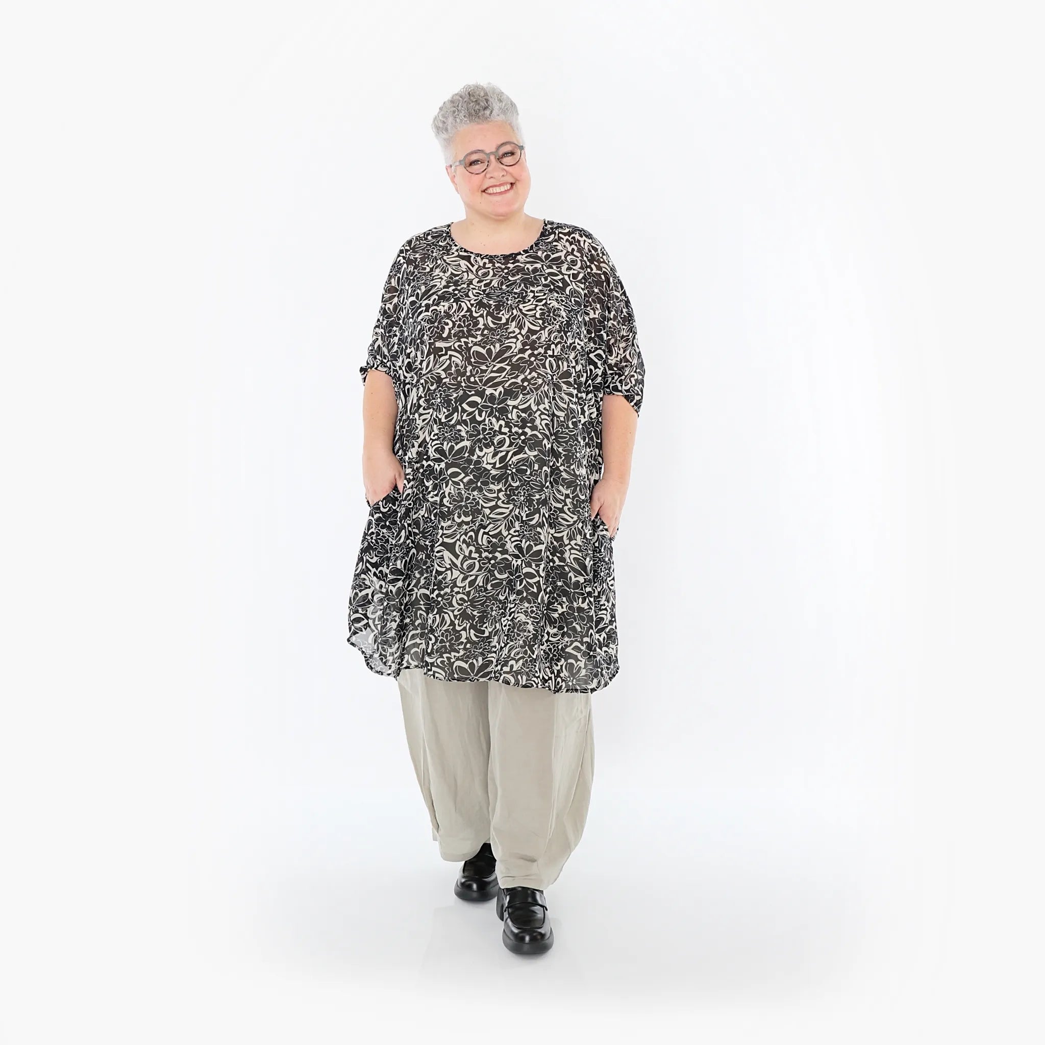 AKH Fashion · Shirt · Jasmin · 2499 · Schwarz/Ecru