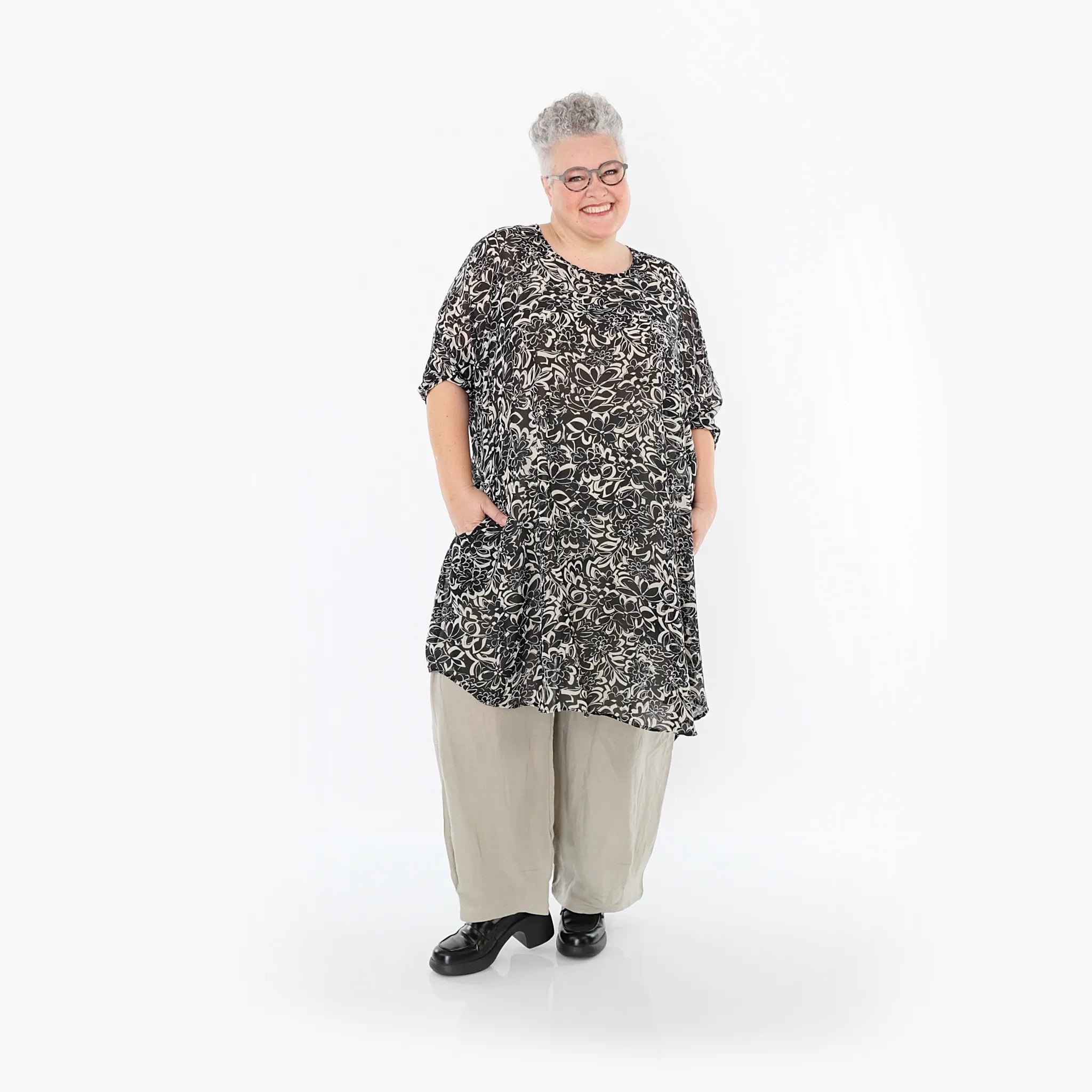 AKH Fashion · Shirt · Jasmin · 2499 · Schwarz/Ecru