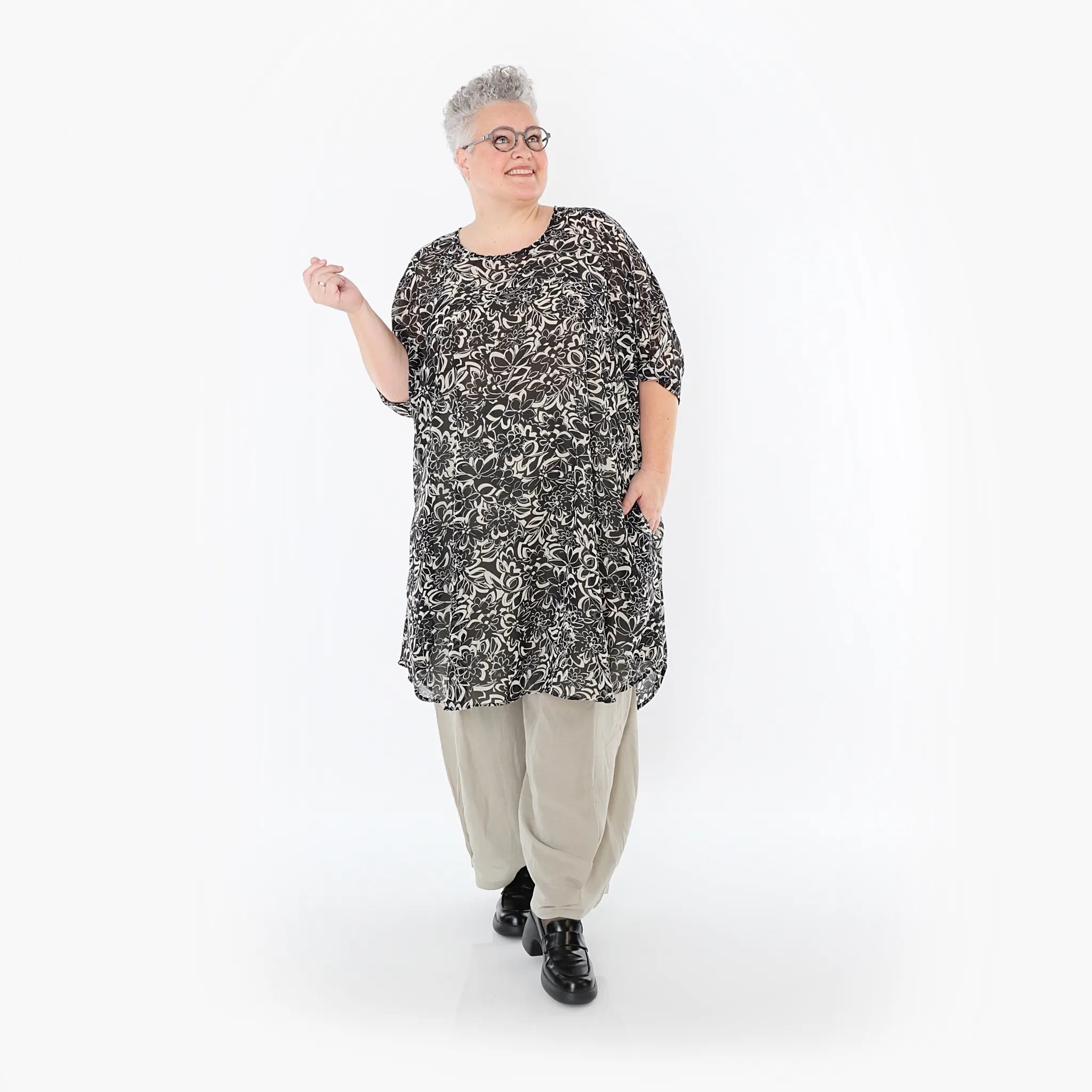 AKH Fashion · Shirt · Jasmin · 2499 · Schwarz/Ecru